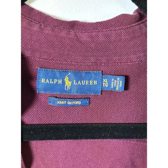 Ralph Lauren Men’s Purple Long Sleeve Knit Oxford Button Down Shirt Size XL - Picture 8 of 8
